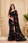 Sanvi Black Chiffon Saree