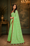 Sana PistaGreen Khadi Saree
