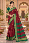 Meenakshi Maroon Kanjivaram Saree
