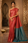 Neelu Kanjivaram Orange Saree