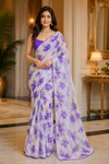 Sethal Violet Chiffon Saree