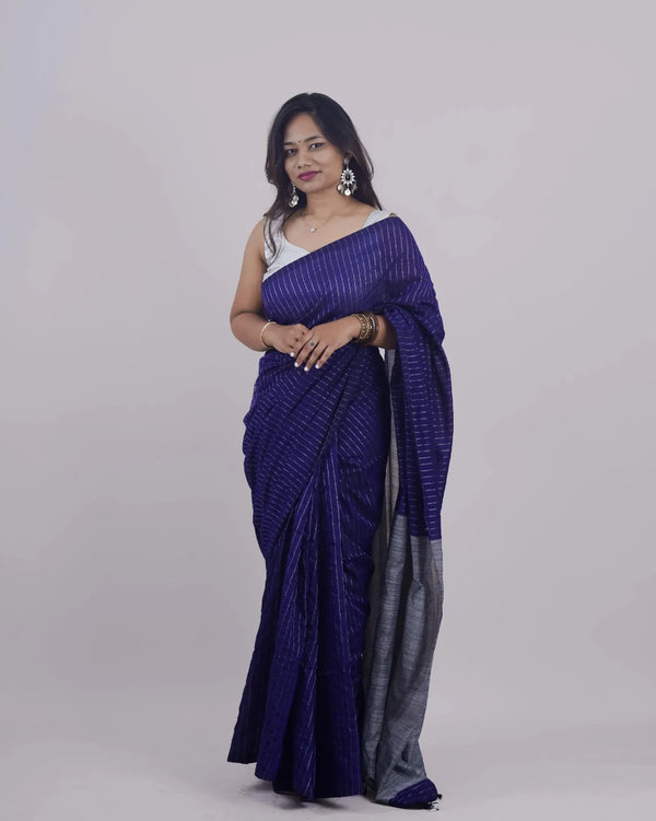Dharani Blue Khadi Saree