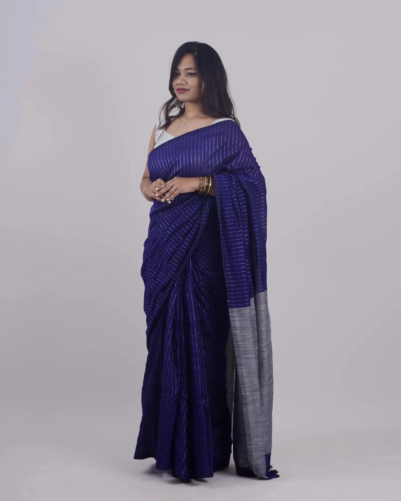 Dharani Blue Khadi Saree