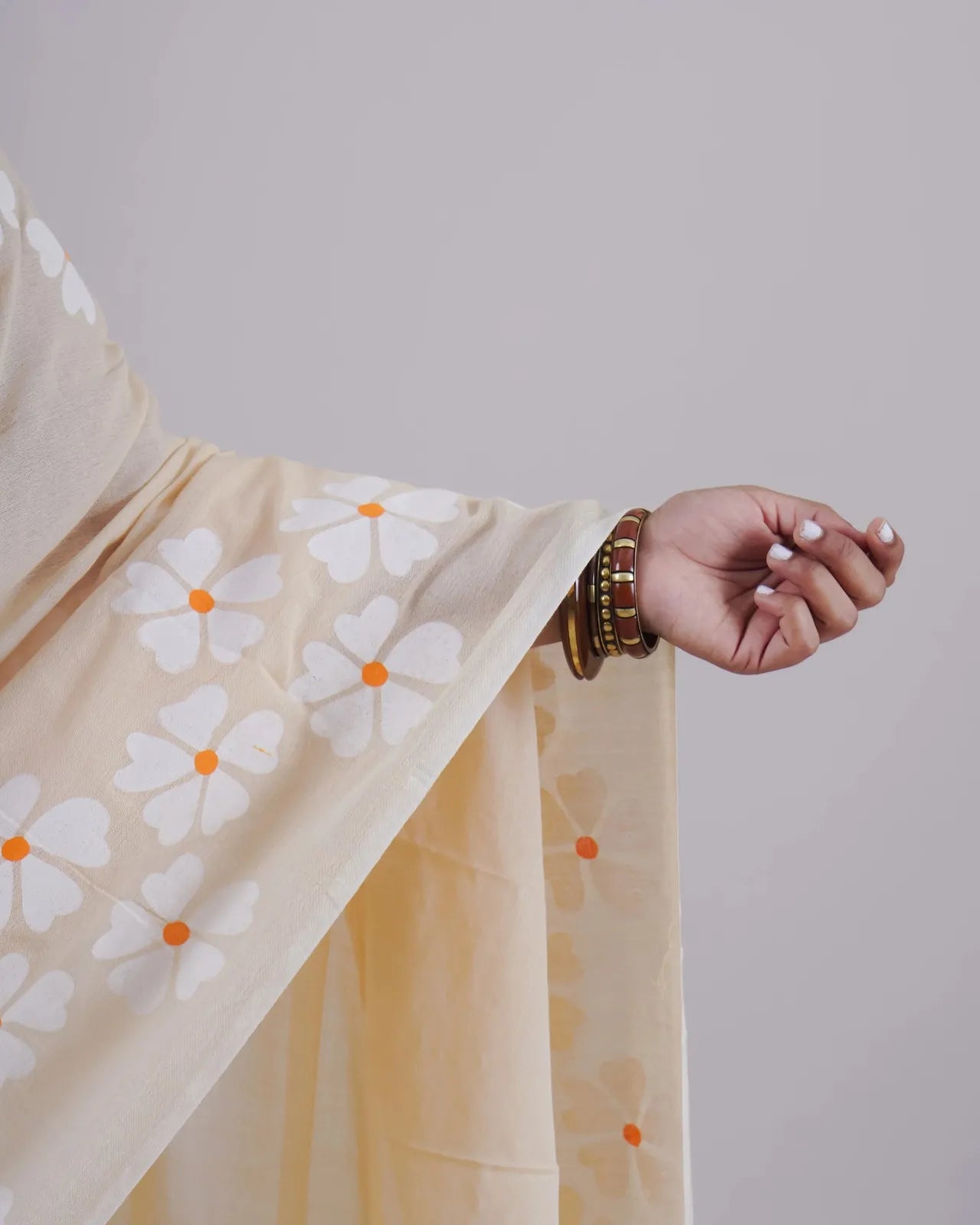 Divya Ivory Khadi Saree