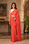 Jessi Red Khadi Saree