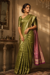 Prathi Kanjivaram Lite Green Saree