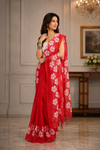 Divya Red Khadi Saree