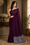 Dharani Maroon Khadi Saree