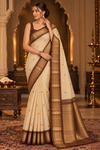 Leo Cream&Maroon Kanjivaram Saree