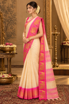 Hasin White&Pink Kanjivaram Saree