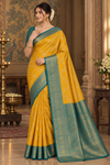 Mora Yellow Dharmavaram Saree