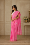 Tisha Pink Khadi Saree