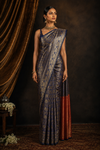 Anju Kanjivaram Blue Saree