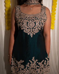 Liva Emerald Green Sharara Set 3-Piece