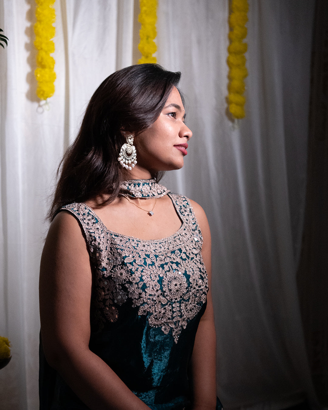 Liva Emerald Green Sharara Set 3-Piece