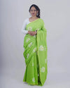 Janani ParrotGreen Khadi Saree