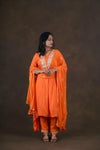 Kaveri Orange Cotton Silk 3-Piece Set