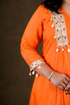 Kaveri Orange Cotton Silk 3-Piece Set