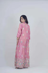 Lisha Pink Tissue Sharara Set  (3-Piece Set)