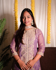 MANISHA Purple Sharara Set (3-Piece)