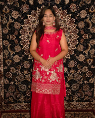 AYESHA Red Sharara Set