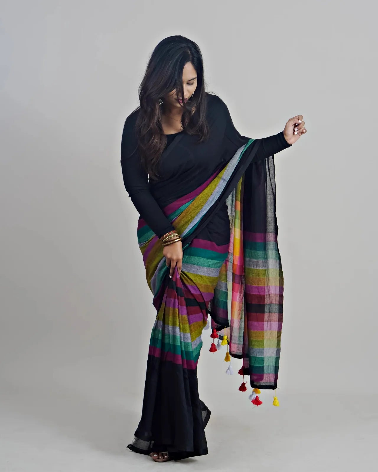 Rithu Multi Khadi Saree
