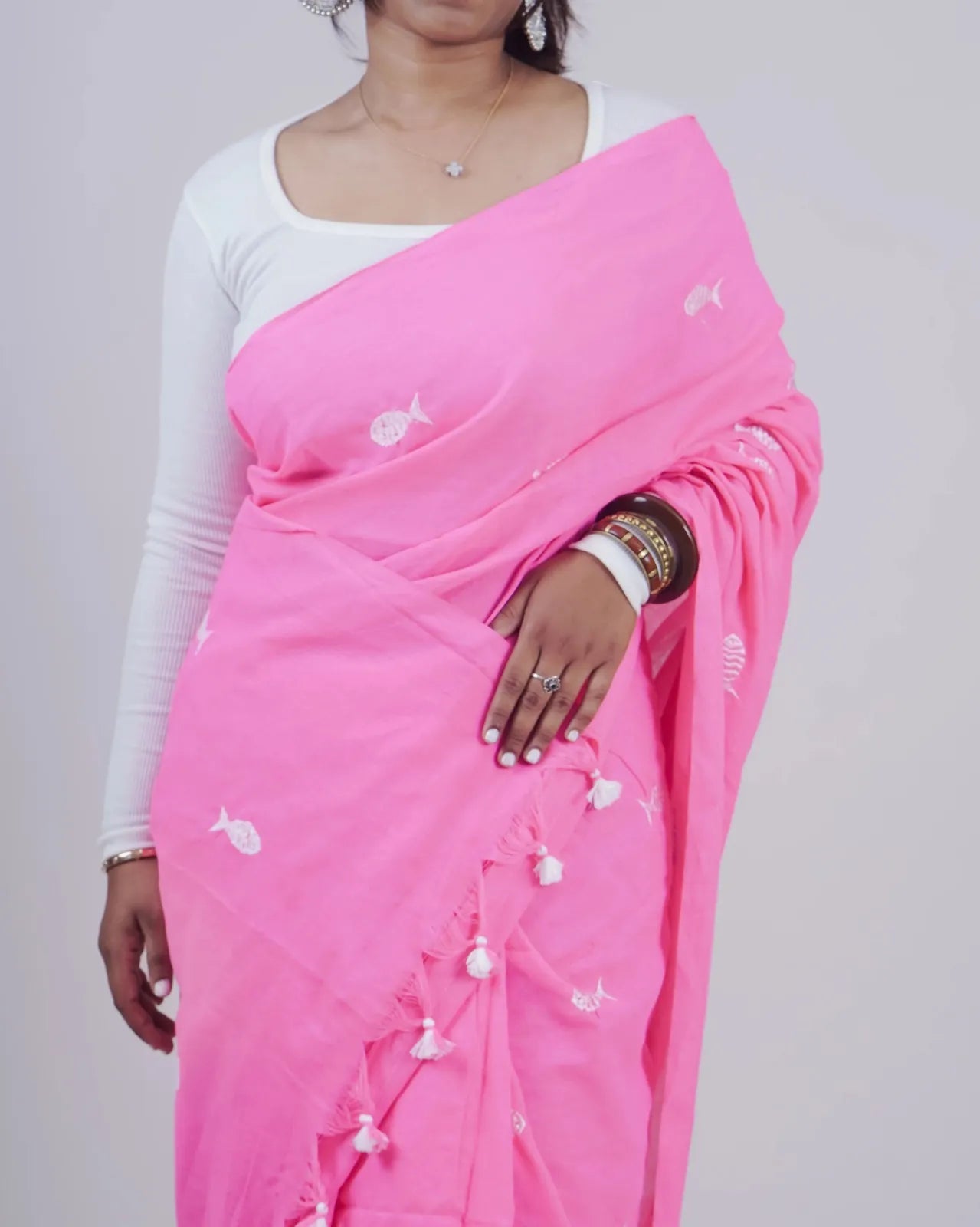 Sakhi Pink Khadi Saree