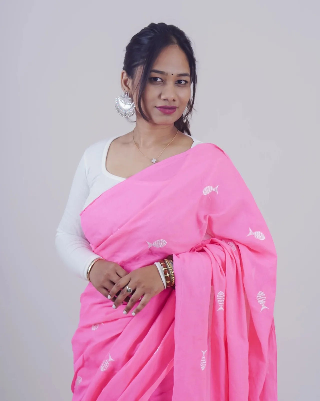 Sakhi Pink Khadi Saree