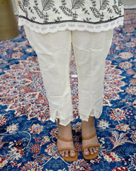 Priya White Printed Kurta Pant Set 2-Piece