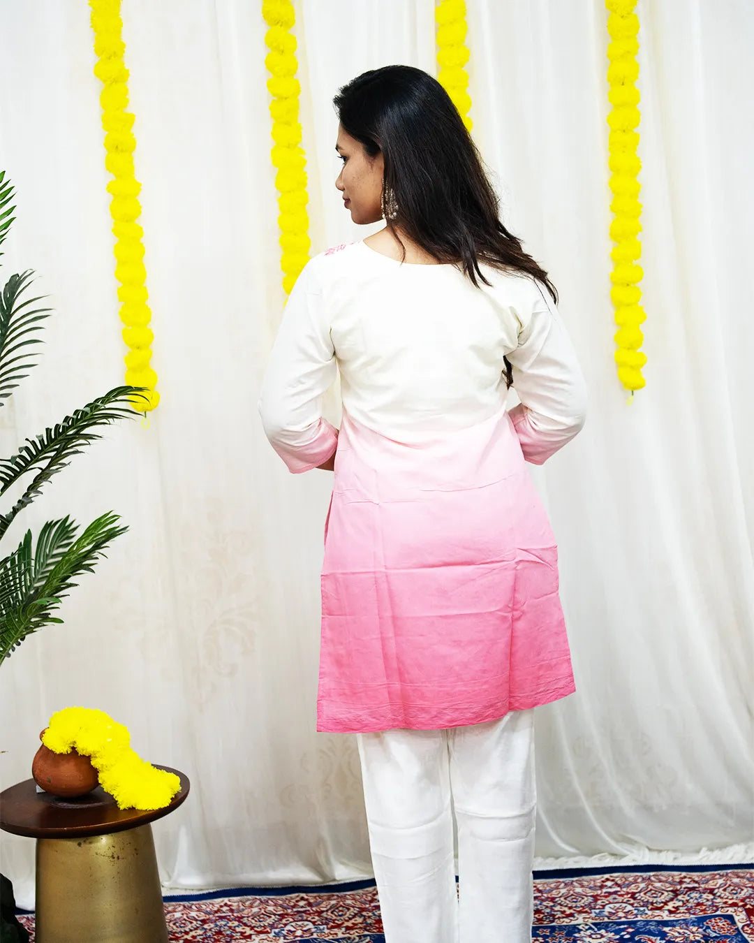 Aria Pink Ombre Kurta Set 2-Piece