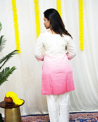 Aria Pink Ombre Kurta Set 2-Piece