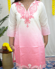 Aria Pink Ombre Kurta Set 2-Piece