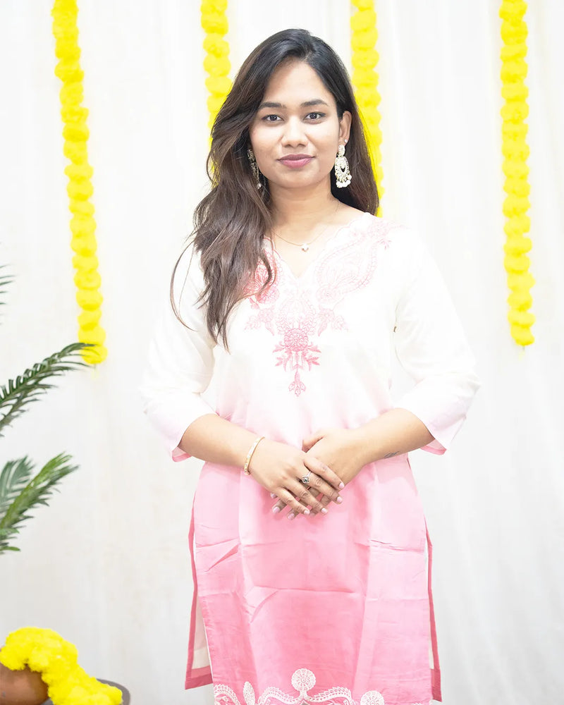 Aria Pink Ombre Kurta Set